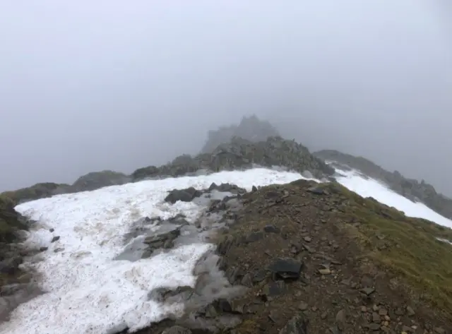 View down Swirral Edge