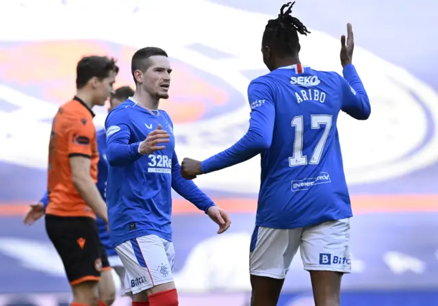 Ryan Kent and Joe Aribo both scored in the win against Dundee United