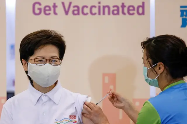 Hong Kong Chief Executive Carrie Lam is vaccinated