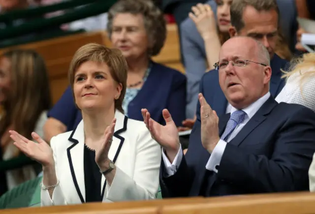 Nicola Sturgeon and her husband Peter Murrell on a visit to Wimbledon