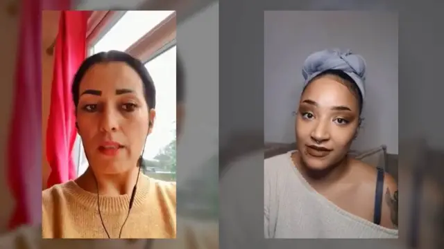 Screenshots from videos posted on social media