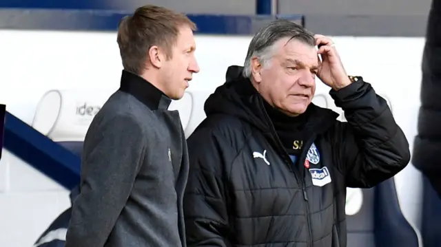 Brighton manager Graham Potter and West Brom boss Sam Allardyce