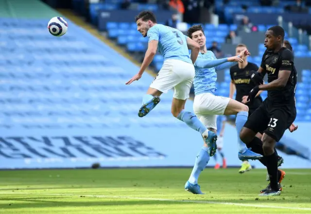 Ruben Dias scores for Man City