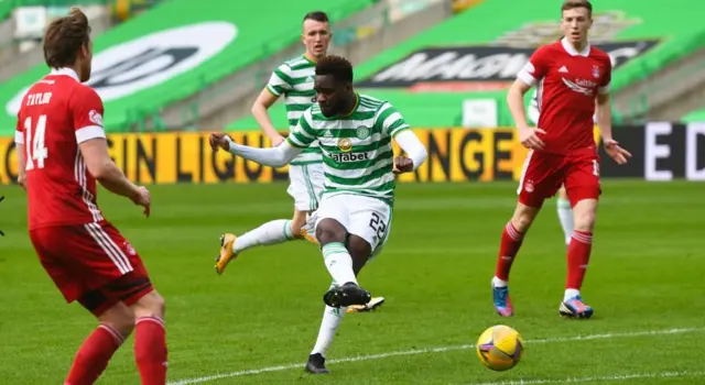 Celtic lead through Odsonne Edouard's deflected strike