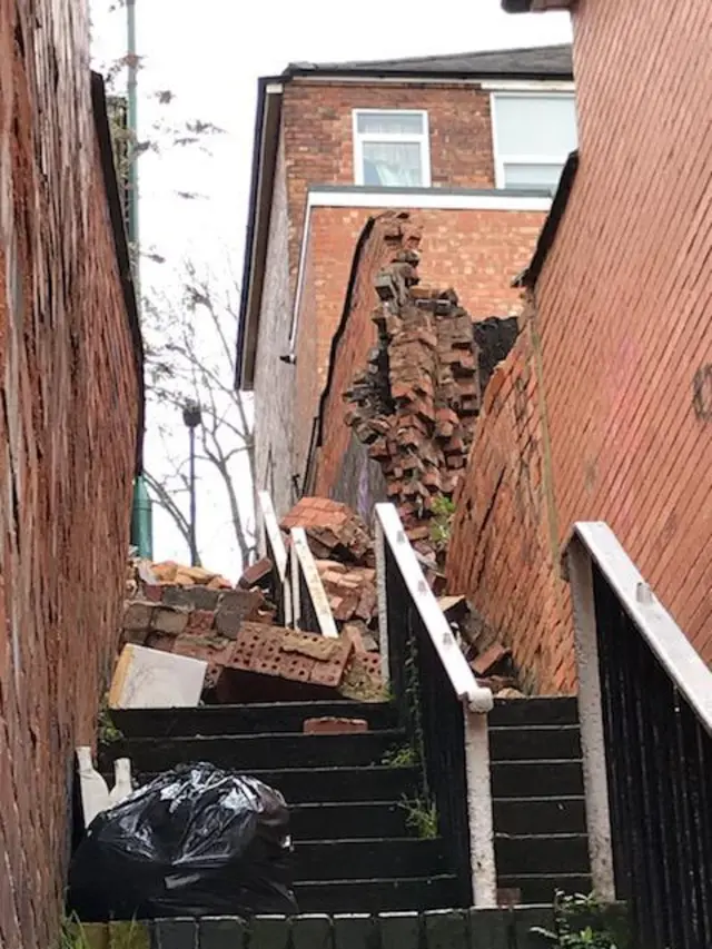 Collapsed wall