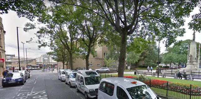 Bus station and cenotaph