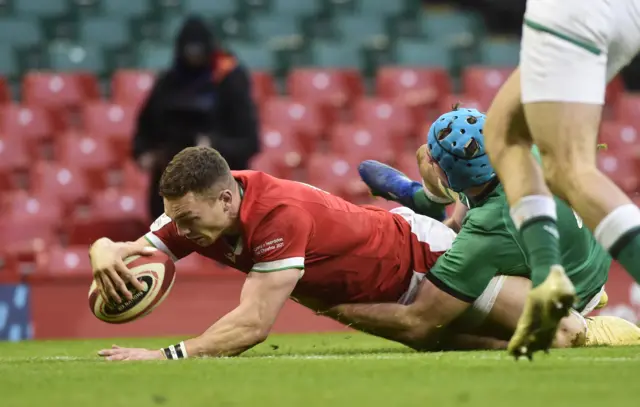 George North scores for Wales