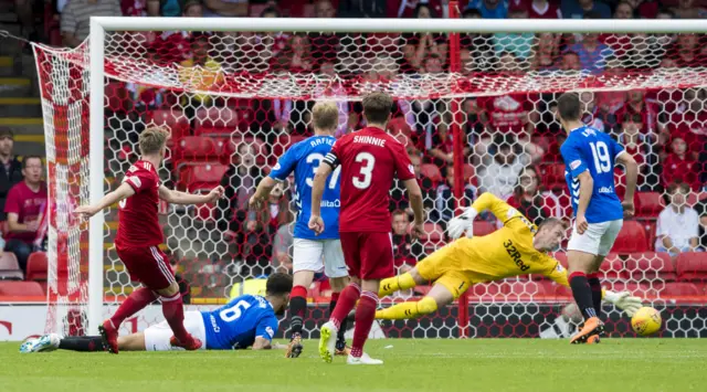 Anderson scored a last-minute equaliser for Aberdeen against Rangers in 2018