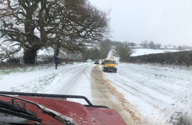 Road and snow