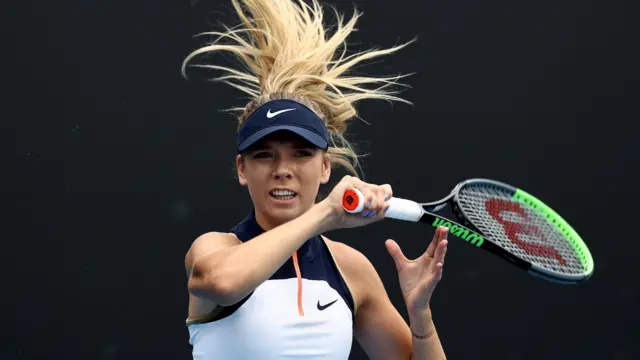 Katie Boulter in action at the Australian Open