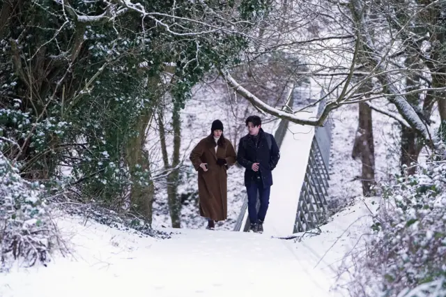 Couple in woods