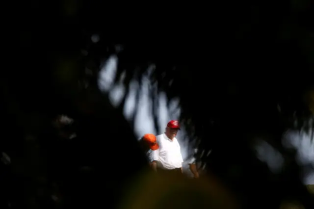 Trump at the Trump International Golf Club in West Palm Beach, Florida, US on 8 February 2021.