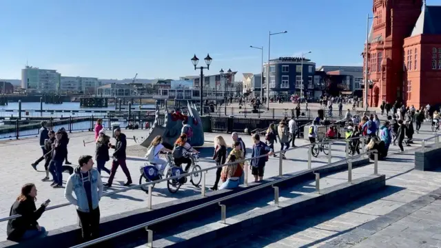 People at Cardiff Bay