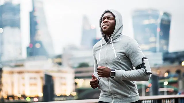 A man running in central London (file image)