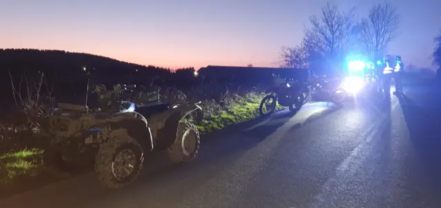 A seized quad bike