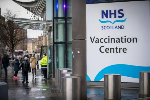 The mass vaccination centre at Edinburgh's EICC