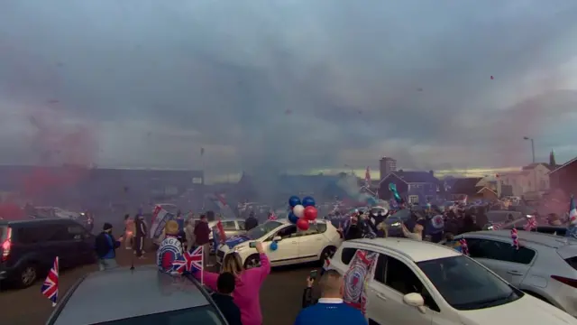 Rangers fans on the Shankill Road