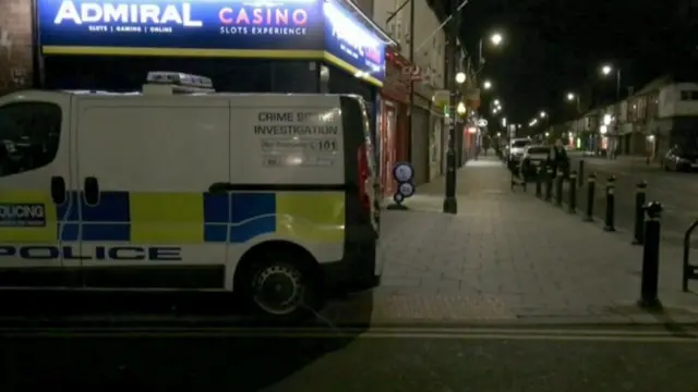 Police van near scene of attack in Newland Avenue