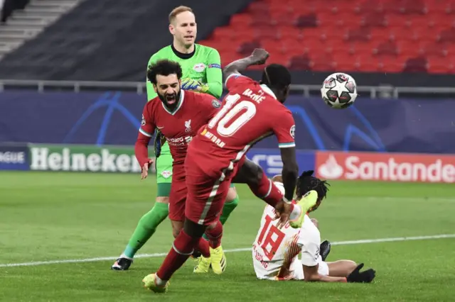 Liverpool's Mo Salah and Sadio Mane