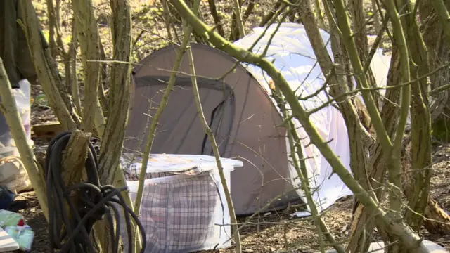 Protesters camp at Wormwood Scrubs