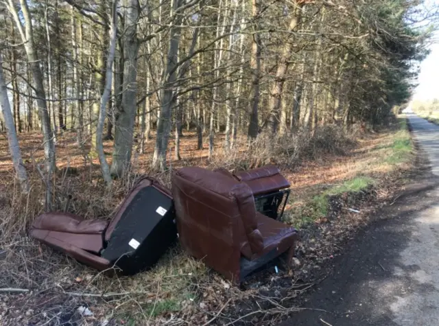 Fly-tipped furniture