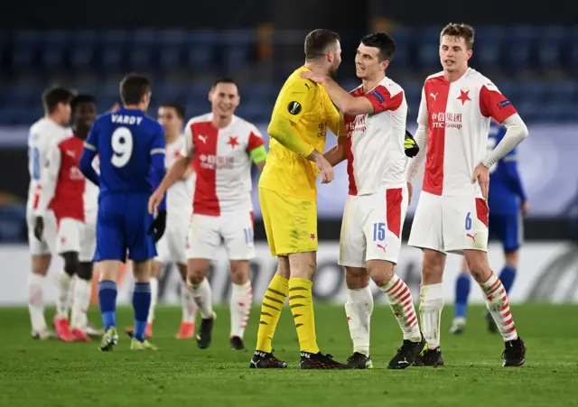 Slavia stunned Brendan Rodgers' Leicester City in the round of 32