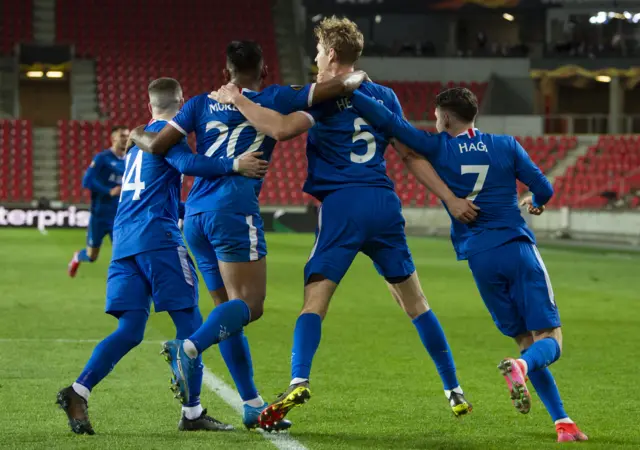 Filip Helander got the all-important goal for Rangers in Prague