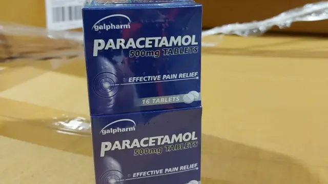 Paracetamol boxes similar to those stolen in Barnsley