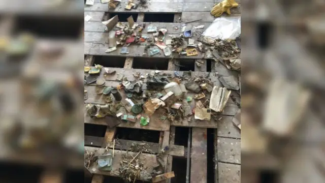 The floorboards above where the letters were found