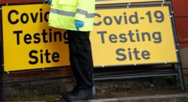 Covid testing site signs