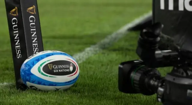 A rugby ball with a camera pointing at it