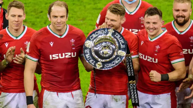 Wales celebrate winning the Triple Crown