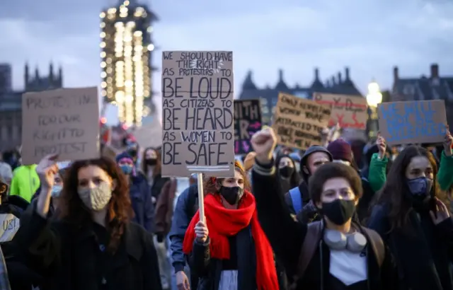 Protesters in central London