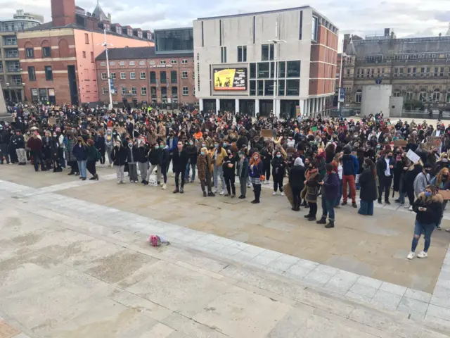 Vigil at Millenium Square in Leeds