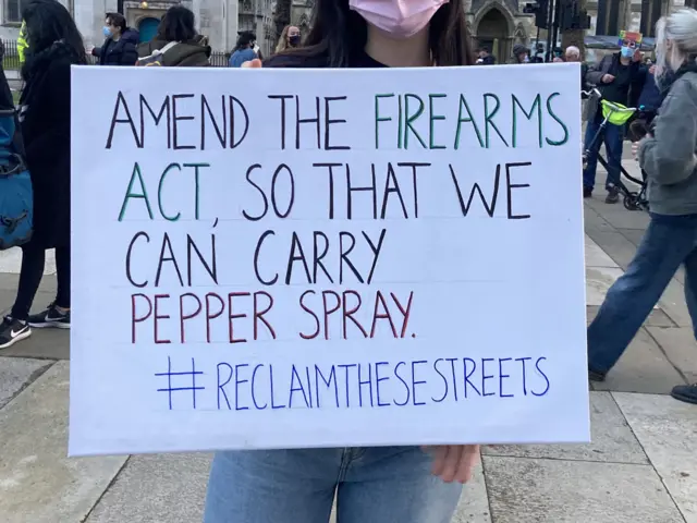 Rebecca and her placard