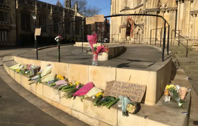 Tributes outside York Minster