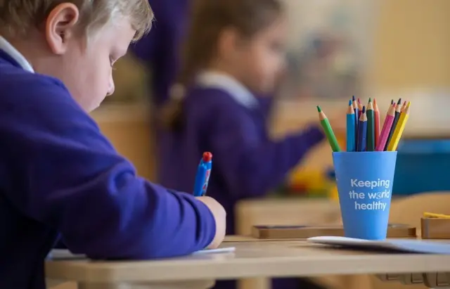 A child at a school desk (file image)