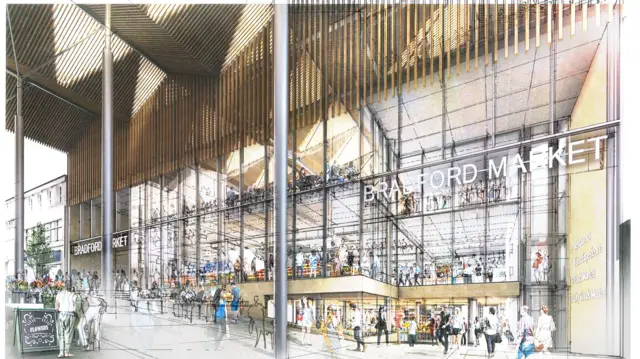 Artist's impression of new Bradford market