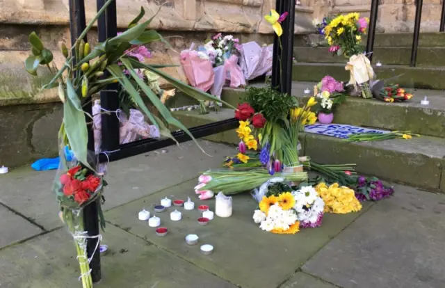 Tributes outside York Minster