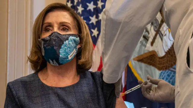 Nancy Pelosi getting vaccinated in December 2020