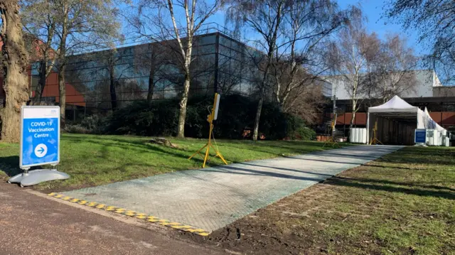 Vaccination centre at King’s Meadow University Campus