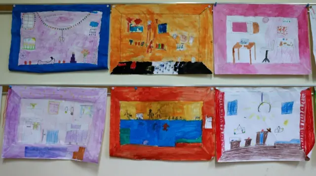 Children's drawings of home schooling