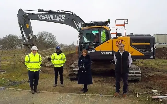 (L to R) Paul Inions and James Stephens, of McPhillips, Mary Rayner, from Wyre Forest District Council, and Ed Bradburn, of Frontier Development Capital