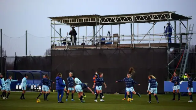 Chelsea women warm up