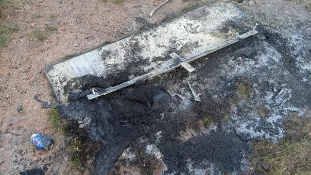 Fire damage at Vicar Water Country Park