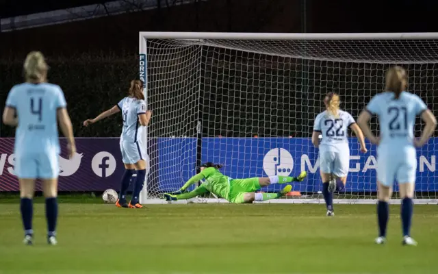 Melanie Leupolz has a penalty saved