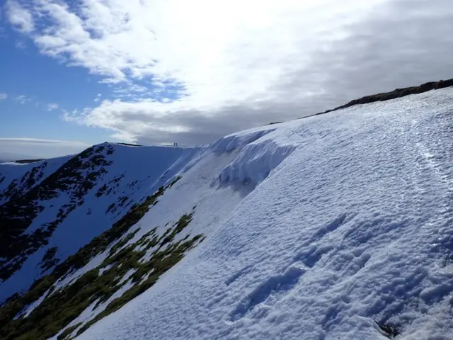 Deep frozen snow on Helvellyn