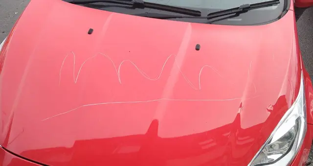 Keyed car bonnet