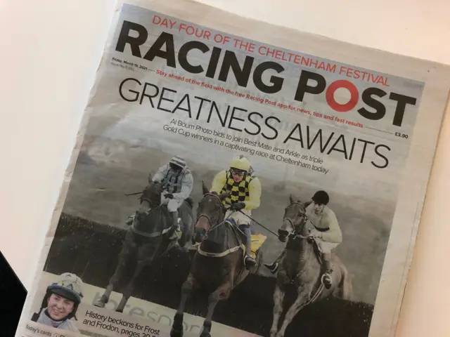 Front page of the Racing Post