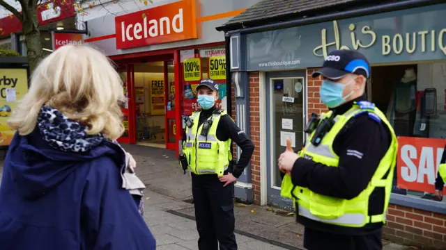 Derbyshire Police officers on patrol